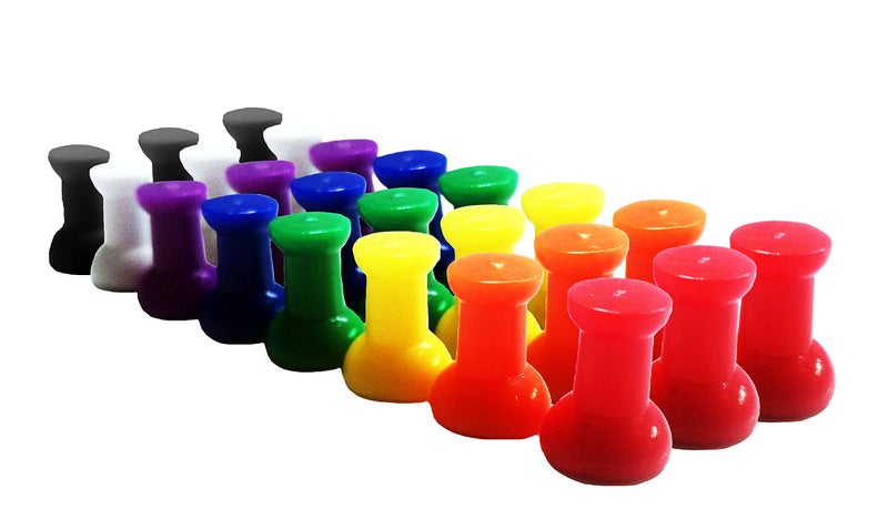 MapMagnets Colorful Push Pin Magnets - Small Pawn Tumb Tacks for Refrigerator, Whiteboard, Chalkboard - Multicolor Class Markerboard, Office, Map Magnets - Image 2